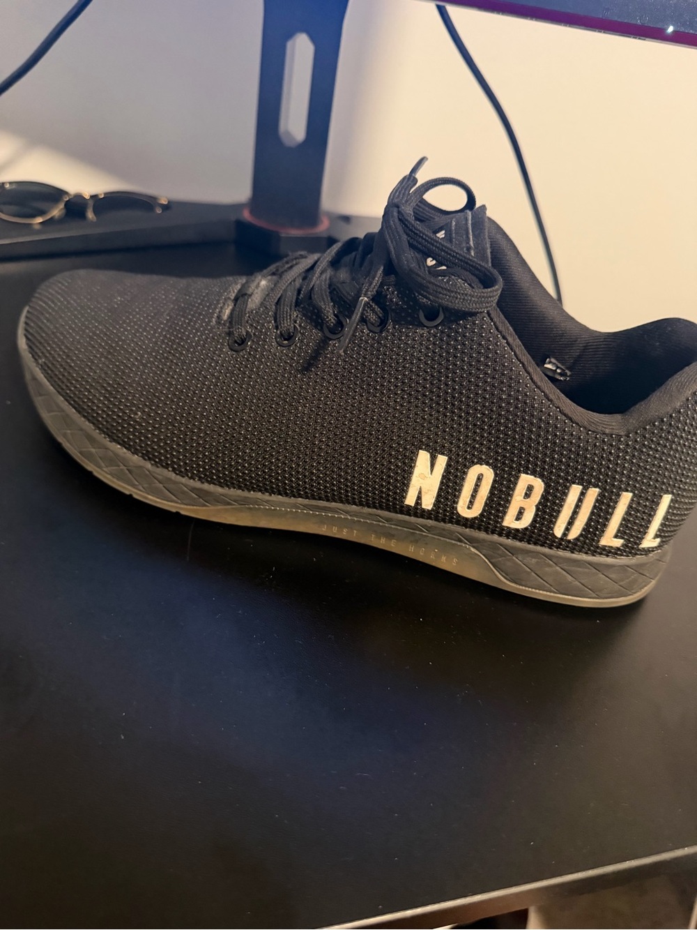 NOBULL Black Men’s Training Sneaker with White Logo